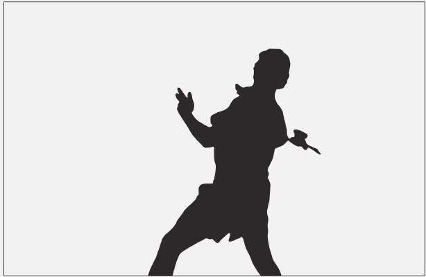 The script output: a clean person silhouette, no racket or ball yet